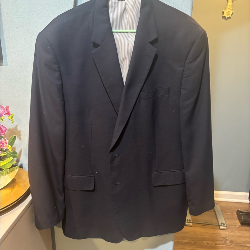 Classic Navy Blue Men's Blazer Croft & Barrow Size 48R